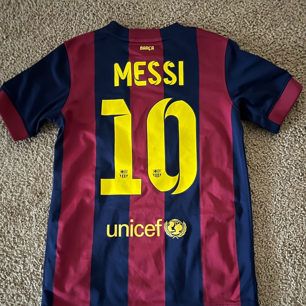 BOYS BARCELONA 2014-2015 MESSI FUTBOL/SOCCER SHIRT JERSEY CAMISETA BARCA